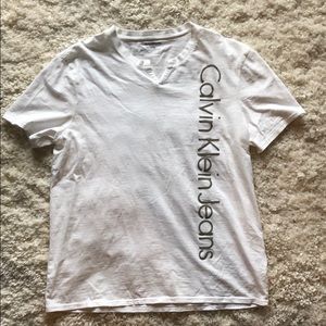 Men’s Calvin Klein White V-Neck